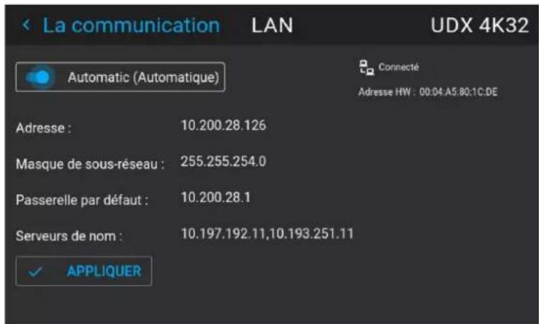 Barco Medea - Comment configurer manuellement l'adresse IP - 2