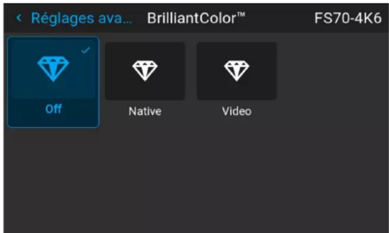 Barco Medea - Comment sélectionner le mode BrilliantColor - 2