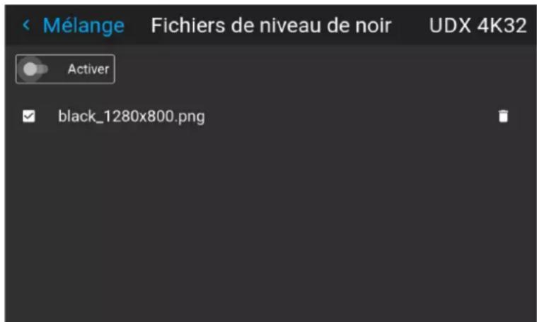 Barco Medea - Comment activer un fichier de réglage de niveau de noir téléversé ? - 2