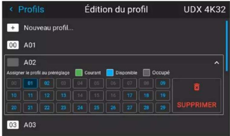 Barco Medea - Comment supprimer un profil - 3
