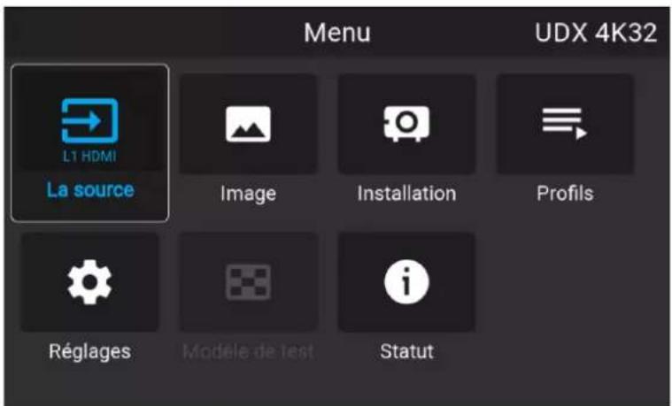 Barco Medea - GUI – vue d'ensemble du menu principal - 1