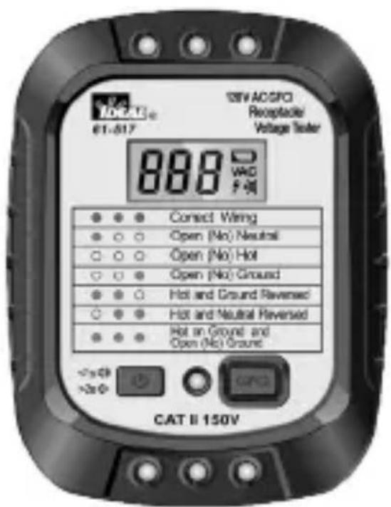 IDEAL 61-517 GFCI - 61-517 GFCI Manual de Operación y Seguridad del Comprobador de Receptáculo GFCI/Voltaje - 1
