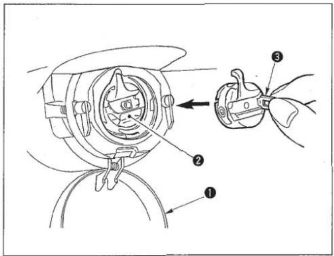 JUKI LK-1930 - Installing and removing the bobbin case / Einsetzen und Herausnehmen der Spulenkapsel / Pose et retrait de la boîte à canette / Modo de instalar y de extraer el portabobina / Installazione e rimozione della capsula - 2