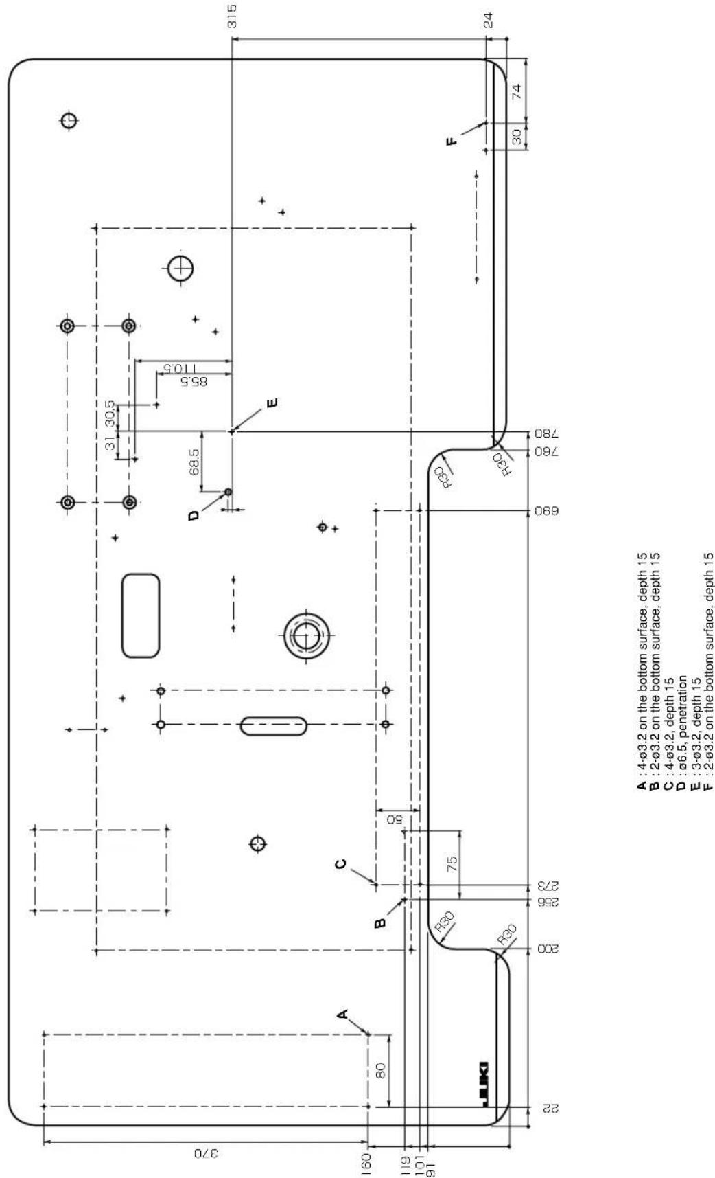 JUKI LK-1942ZA5050 - Table for the machine provided with AW device - 1