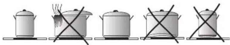 THOMSON TIMP61.3WH - Choix des récipients de cuisson pour le foyer à induction - 1