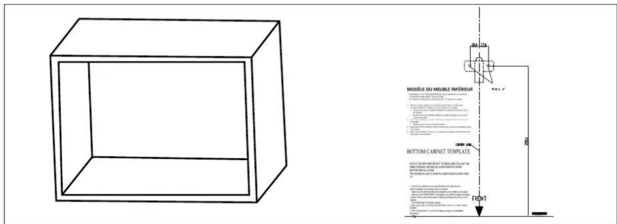 MODELE DU MEUBLE INFÉRIEUR BOTTOM CABINET TEMPLATE FRONT