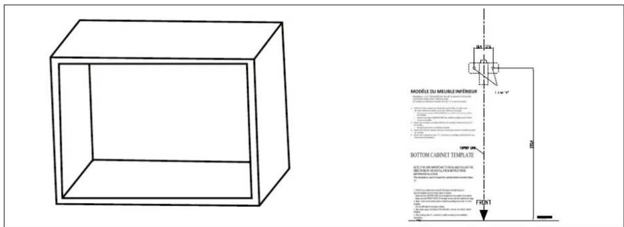 MODELE DU MEUBLE INFÉRIEUR TOPIC CABLE BOTTOM CABINET TEMPLATE FRONT