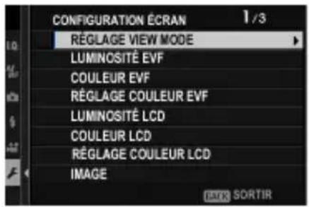 FUJI X100V - CONFIGURATION ÉCRAN - 1