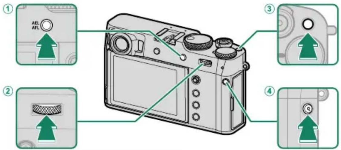 FUJI X100V - Touches de fonction situées au dos de l'appareil photo - 1