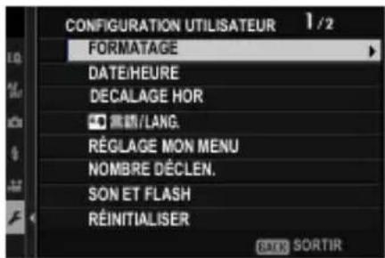 FUJI X100V - CONFIGURATION UTILISATEUR - 1