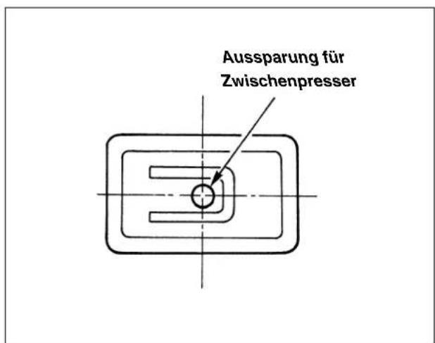 Aussparung für Zwischenpresser