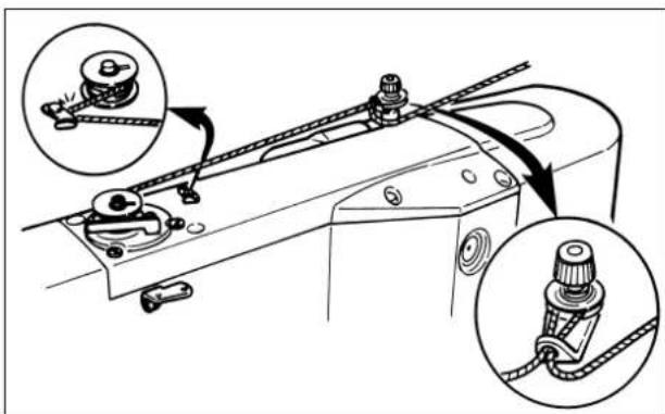 JUKI LK-1941 - 6-1. Para bobinar una bobina mientras la máquina de coser está cosiendo - 1