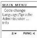 Burg Wächter MTD 760 - Menu Codewijziging - 1