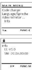 Burg Wächter MTD 760 - Menú Info / Información del sistema - 1