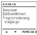 Burg Wächter MTD 760 - Menü Administrator / Vorgänge - 1