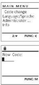 Burg Wächter MTD 760 - Code Change menu - 1