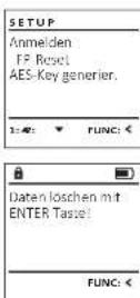 Burg Wächter MTD 760 - Menü Administrator / Setup / FP-Reset - 1