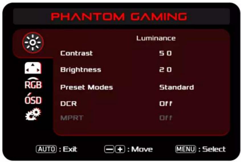 ASROCK PG34WQ15R3A - Menus OSD (Les descriptions pour le contrôle des fonctions) - 1