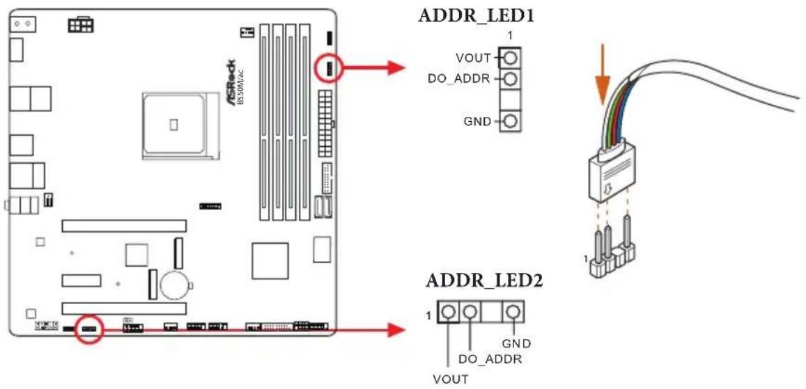 ASROCK B550M/ac - Connecting the Addressable RGB LED Strip - 1