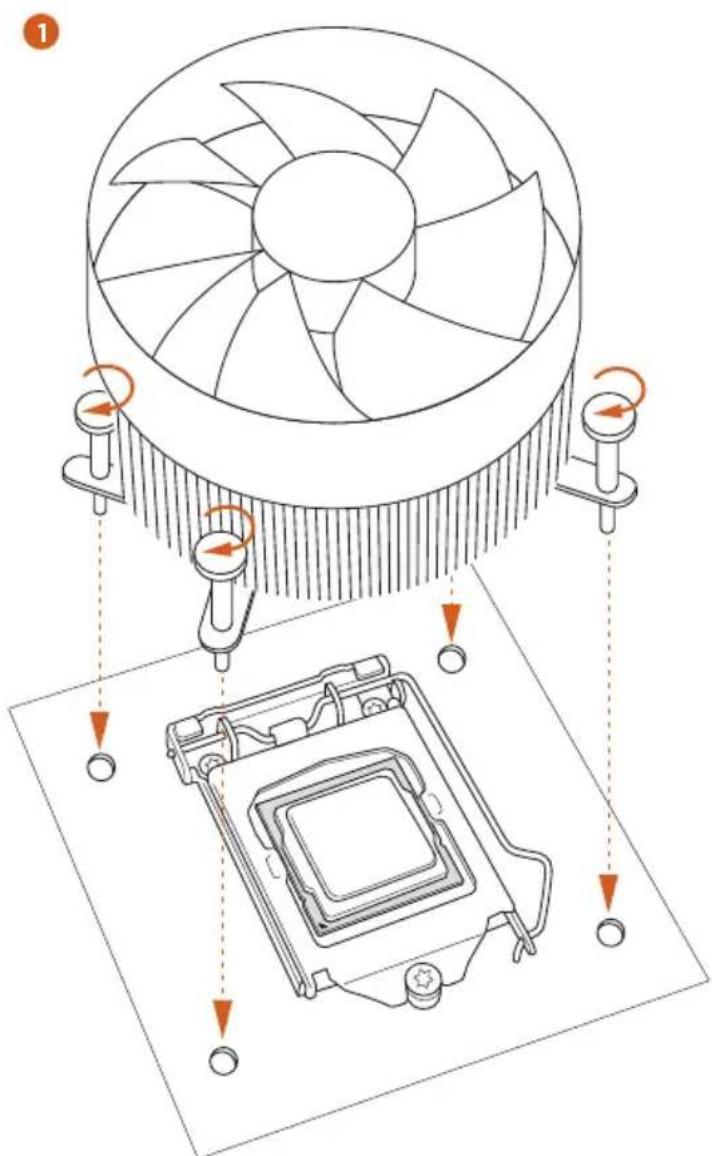 ASROCK B560M Pro4/ac - Installing the CPU Fan and Heatsink - 2