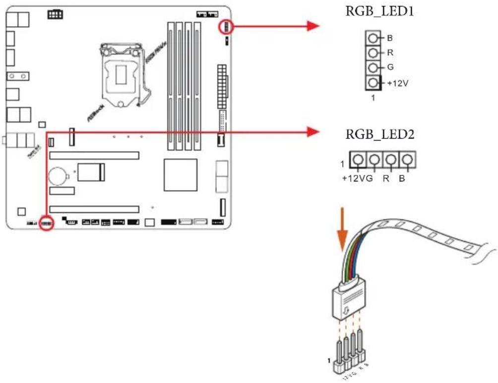 ASROCK B560M Pro4/ac - Connecting the LED Strip - 1