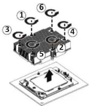 Diagram of a microchip with numbered components and an upward arrow indicating rotation or assembly.