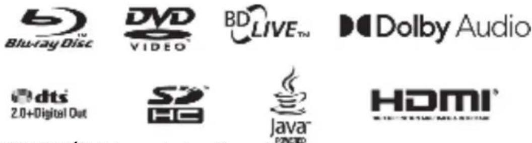 Blu-ray Disc DVD VIDEO BDLIVE™ Dolby Audio dts 2.0+Digital Out HG Java HDMI®