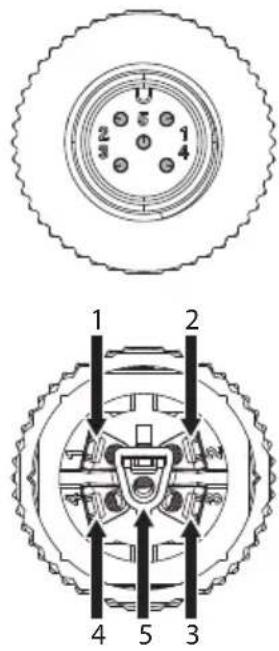 Technical diagram showing labeled components of a mechanical assembly with numbered parts and directional arrows indicating assembly or flow.