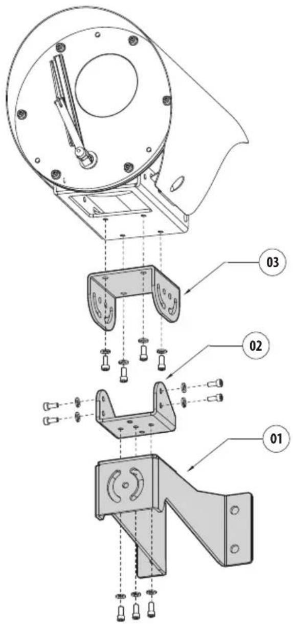 Videotec NTX - Fissaggio a parete, a parapetto o a soffitto - 2