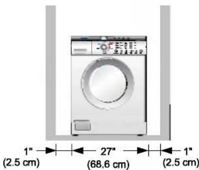 LG WM1812CW - ■ Minimum installation spacing for recessed area installation. - 2