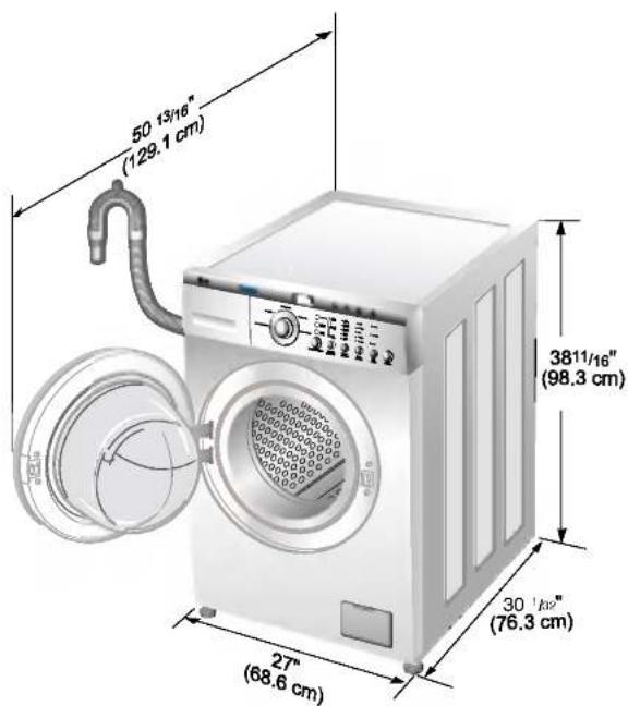 LG WM1812CW - ■ Washer dimensions - 1