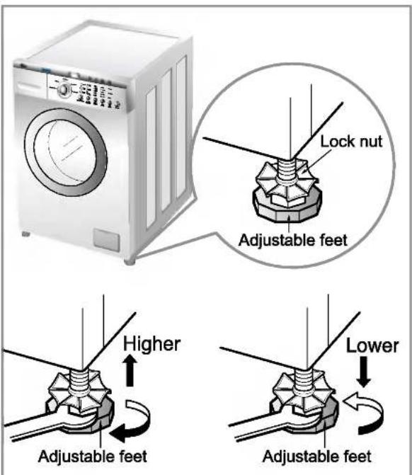 LG WM1812CW - ■ Level adjustment - 2