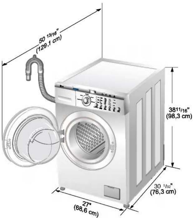 LG WM1812CW - ■ Dimensions de la laveuse - 1
