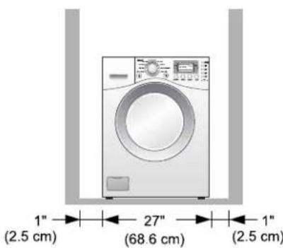 LG WM2688HCM - ■ Minimum installation spacing for recessed area installation. - 2