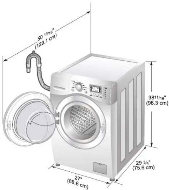LG WM2688HCM - ■ Washer dimensions - 1