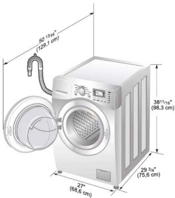 LG WM2688HCM - ■ Dimensions de la laveuse - 1