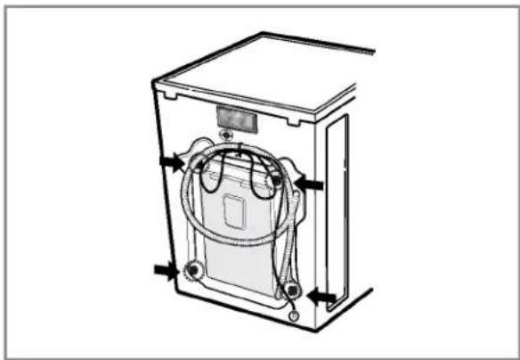 LG WM2377CW - Retrait des boulons d'expédition - 1