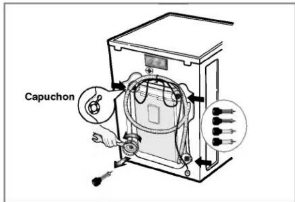 LG WM2377CW - Retrait des boulons d'expédition - 2
