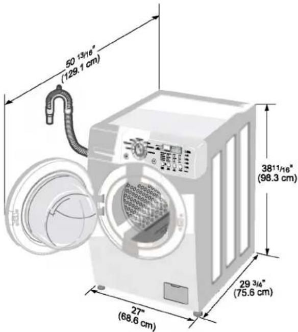 LG WM2377CW - - Washer dimensions - 1