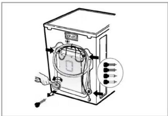 LG WM2177HW - ■ Retrait des boulons d'expédition - 3