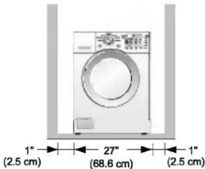 LG WM2177HW - ■ Minimum installation spacing for recessed area installation. - 2