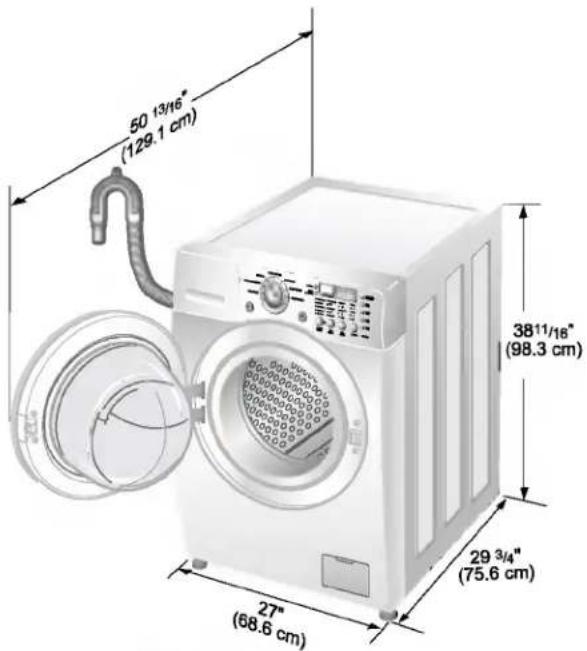 LG WM2177HW - ■ Washer dimensions - 1
