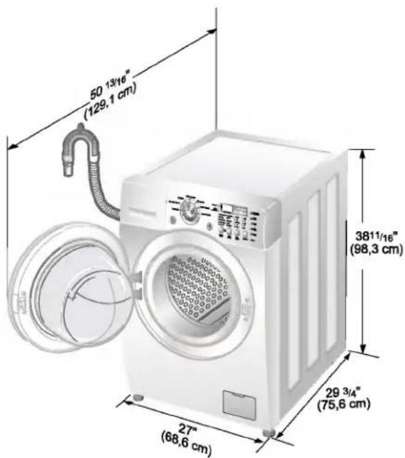 LG WM2177HW - ■ Dimensions de la laveuse - 1