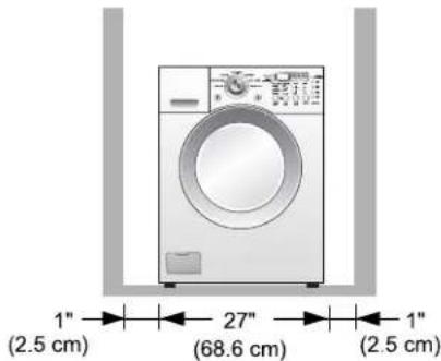 LG WM2477HS - ■ Minimum installation spacing for recessed area installation. - 2