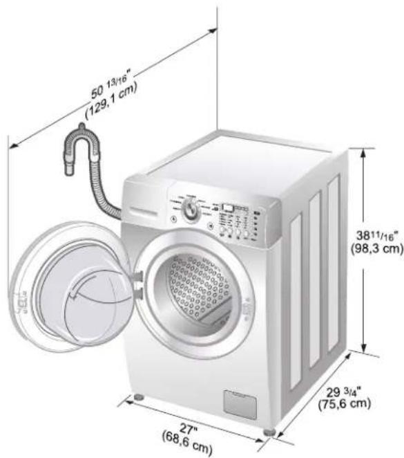 LG WM2477HS - ■ Dimensions de la laveuse - 1