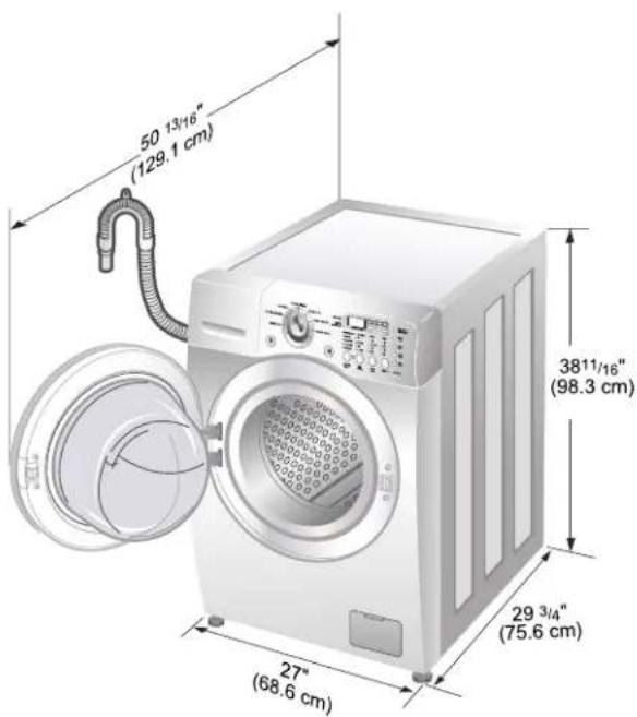LG WM2477HS - ■ Washer dimensions - 1