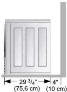 LG WM2477HS - - Espacement d'installation minimum pour espace en retrait. - 1