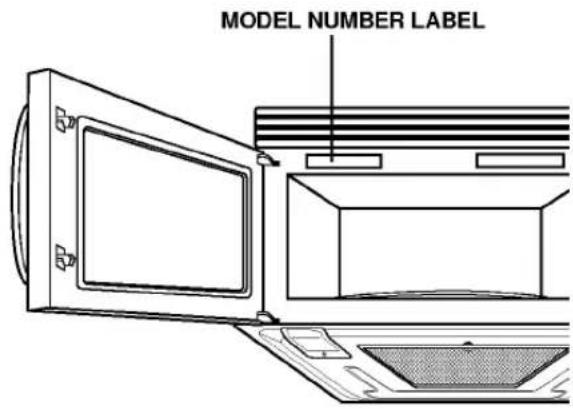 LG MV-1765S - LOCATION OF MODEL NUMBER - 1
