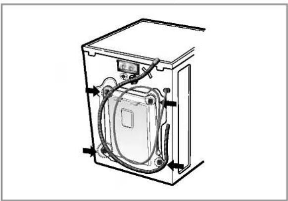 LG WM2677HBM - ■ Retrait des boulons d'expédition - 1