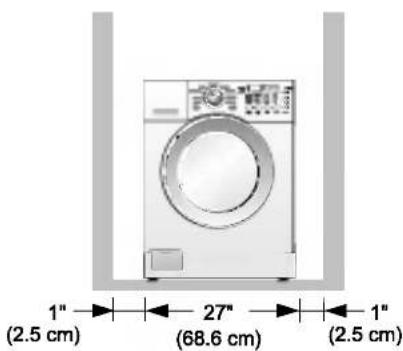 LG WM2677HBM - ■ Minimum installation spacing for recessed area installation. - 2